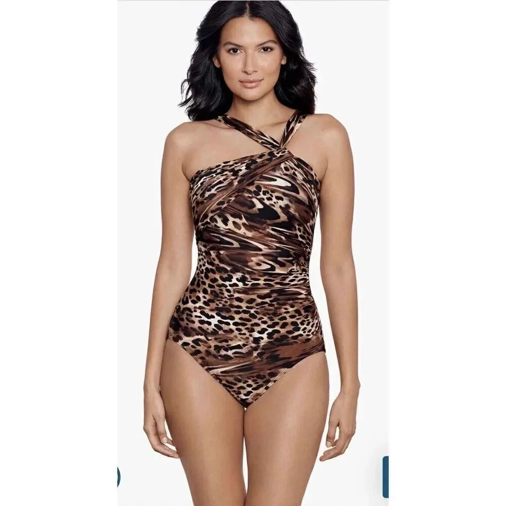 Miraclesuit Europe One Piece in Ocicat Underwire Swimsuit Size 16 NEW